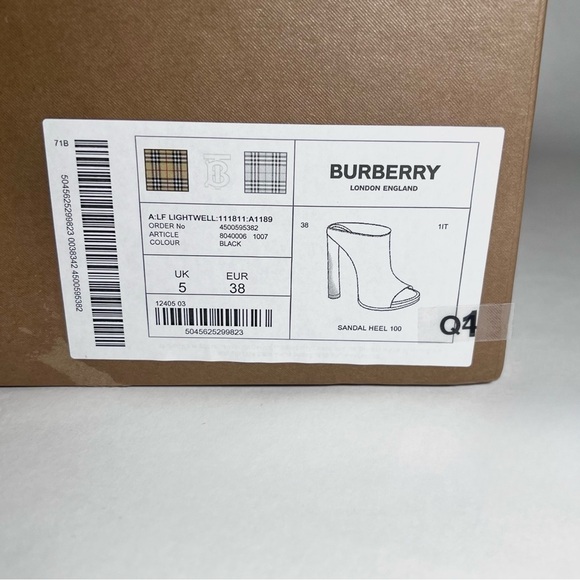 Burberry Lightwell Peeptoe Mules in Black - Picture 9 of 9